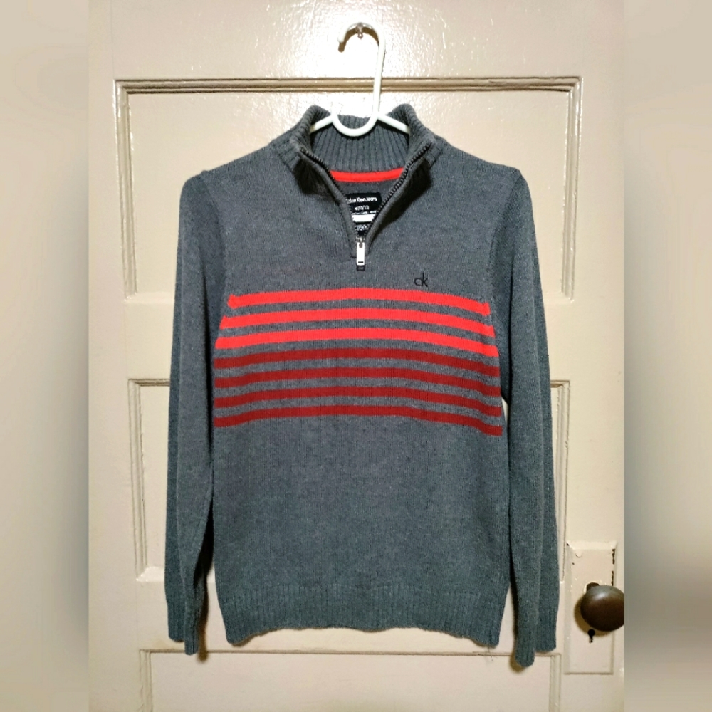 🍂 Sold ⭐ Calvin Klein Jeans Med. 10-12 Pullover Gray Sweater Boy